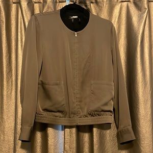 Theory S Silk Bomber Olive Color